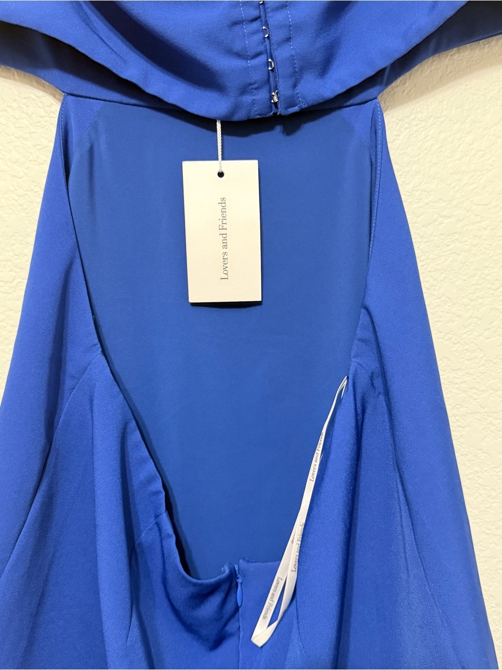 🦋 Lovers and Friends| Cobalt Blue Strapless Bandeau Maxi Dress NWT XL - Picture 4 of 10